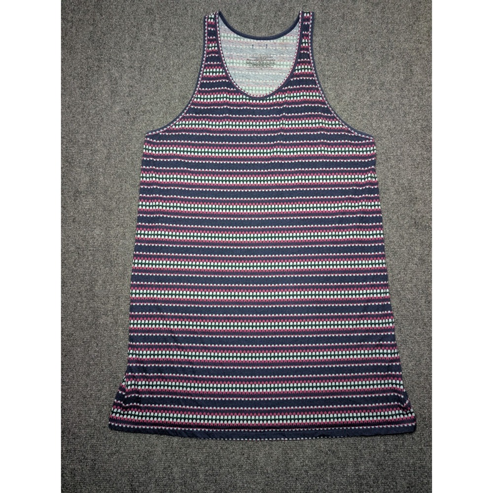 Victoria Secret Women's Tank Top Dress Casual Summer Size Large Navy Blue Pink